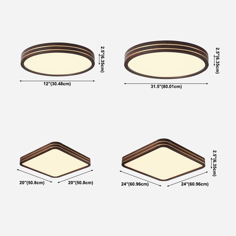 Geometry Shape Ceiling Lamp Modern Simple Style Wood 1 Light Flush Mount for Balcony Aisle