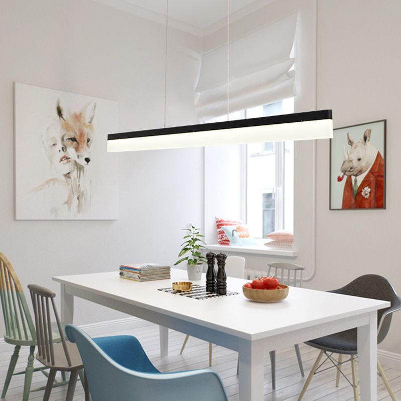 Modern Minimalist Style Linear Pendant Lighting Fixture Acrylic Hanging Lamps for Living Room