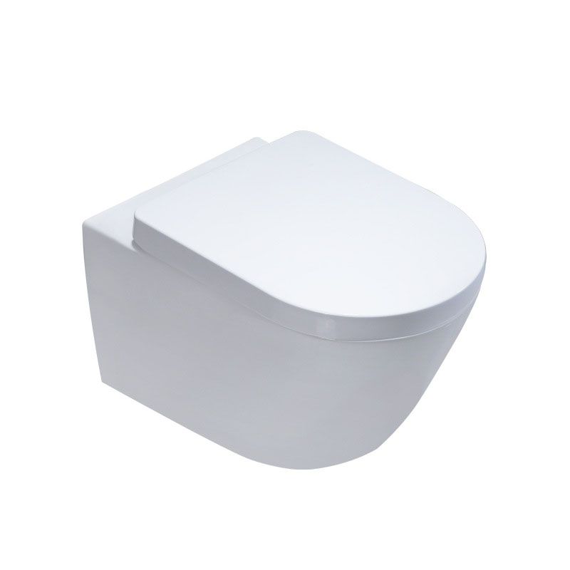 High Efficiency Flush Toilet Elongated Wall Mount Household Small Toilet Seat Included