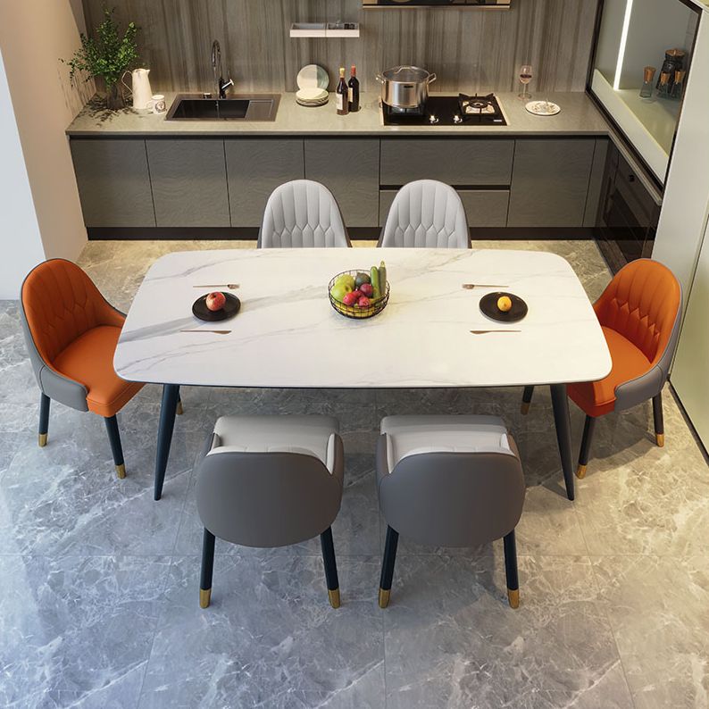 Sintered Stone Top Industrial Table for Restaurant Rectangle Dining Table with 4 Legs