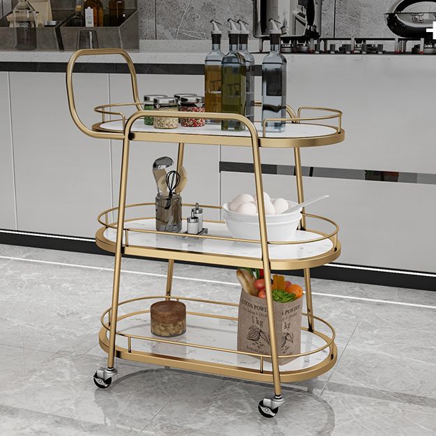 Modern 32.28"H Rolling Prep Table Metal Prep Table for Home Use