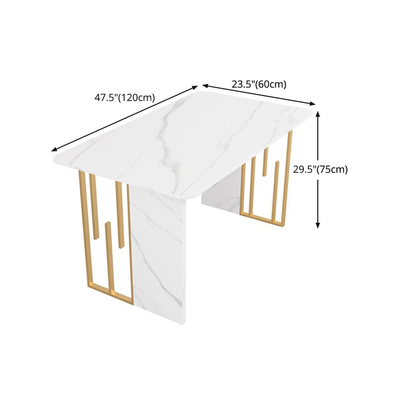 Luxury 1/2/5/7 Pieces Dining Set Sintered Stone Rectangle Dining Table Set with Chairs