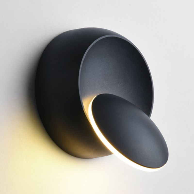 Moderner Stil runder Schatten Wandleuchten Metall 1-Licht-Wandmontage Beleuchtung