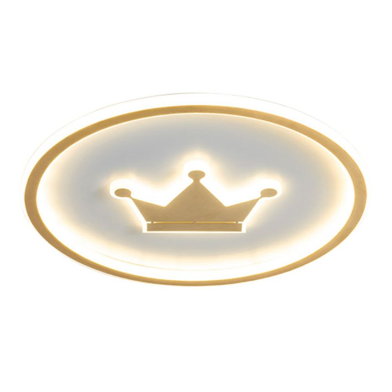 Luminaire encastré circulaire contemporain en métal, plafonnier à 1 lumière, doré