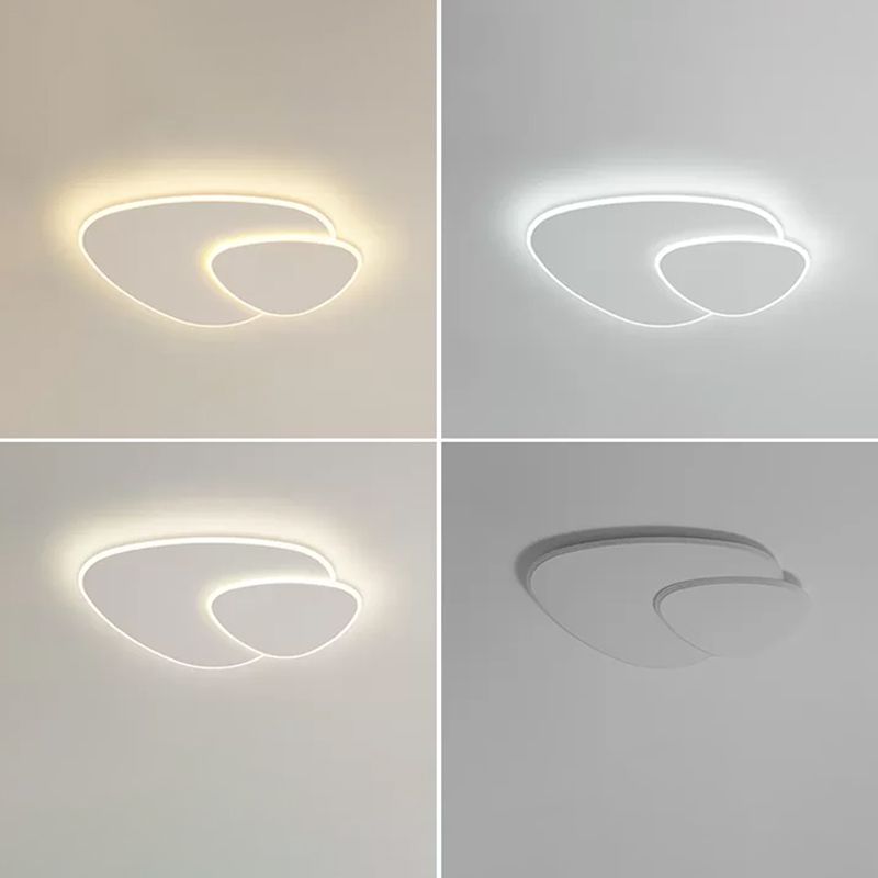 Plafonnier LED oblong blanc en fer forgé de style concis et moderne avec abat-jour en acrylique