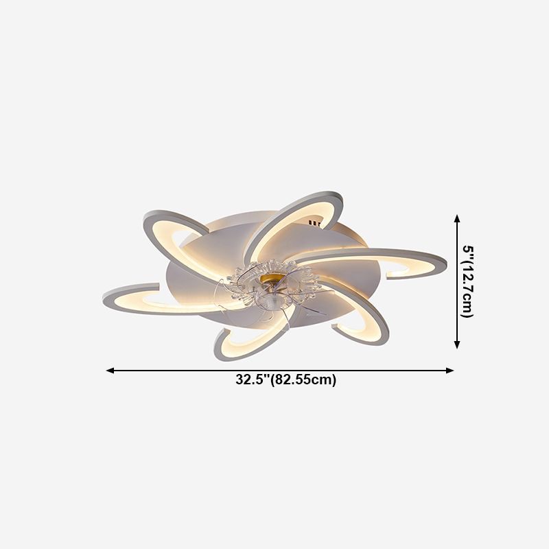 Luce a ventola del soffitto in metallo nordico illuminazione a filo a filo multipla con lama della ventola di plastica
