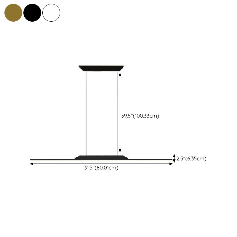 Linear Island Pendant Lights Modern Metal 1 Light for Dining Room