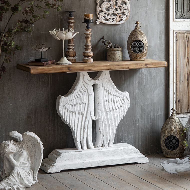 French Country Solid Wood Console Table Distressed Accent Table