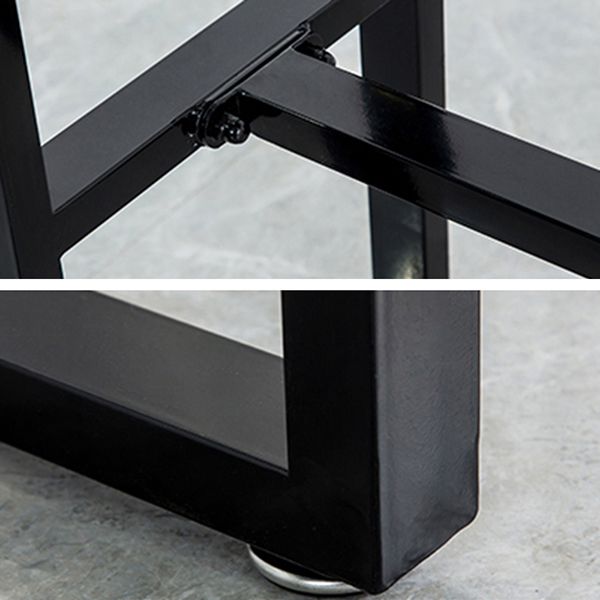 Matte Finish Stone Top Bistro Table with Black Metal Frame for Home