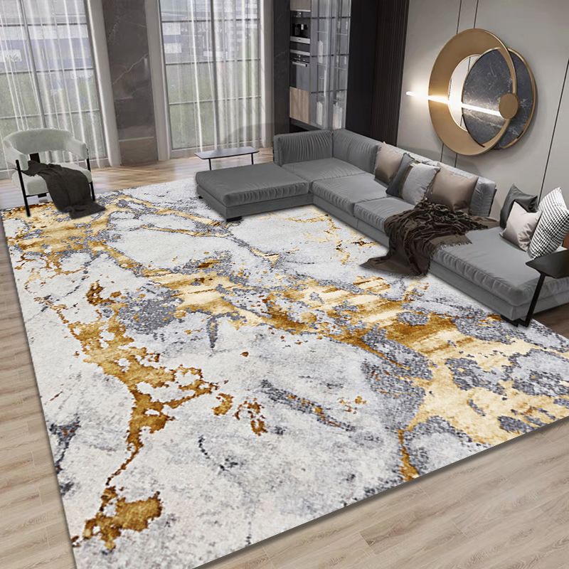 Fancy Carpet Simple Abstract Print Area Rug Polyester Stain Resistant Rug for Home Decor