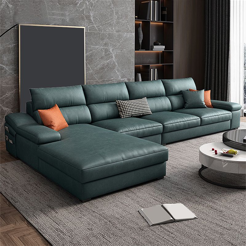 125.98"L x 68.9"W x 35.43"H Modern 5-Seat Fabric Sofa Cushion Back Sectional with Storage