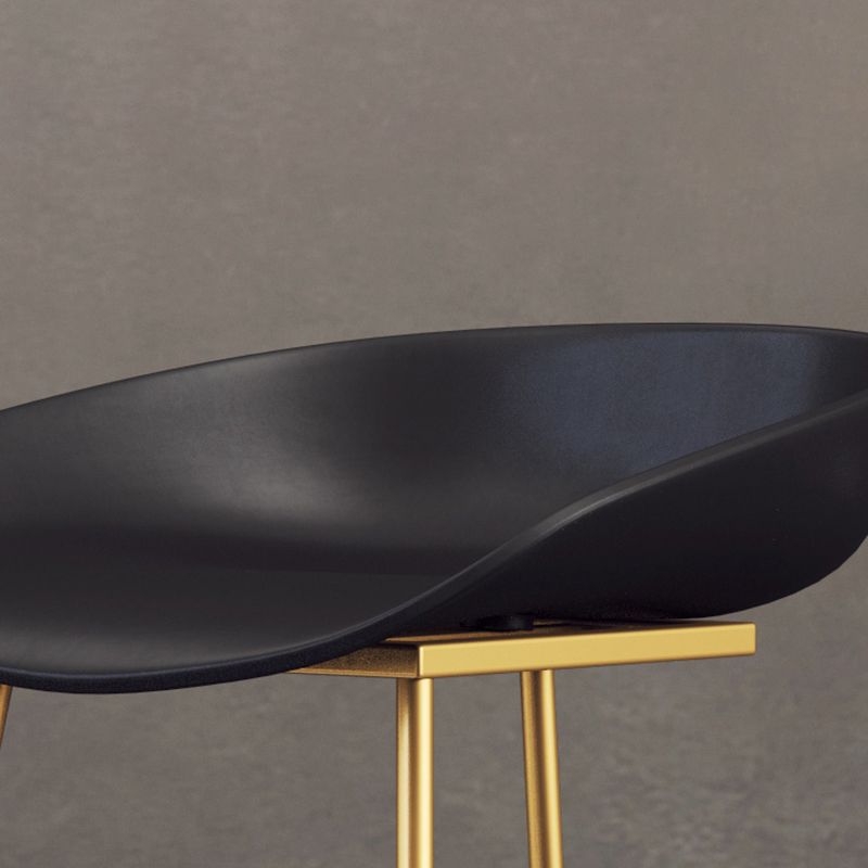 Glam Coffee Shop Footrest Stool Matte Finish Plastic Barstool