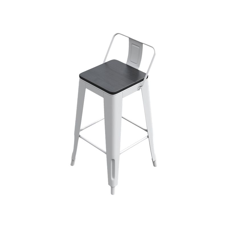 Modern Metal Bar Stool Armless Patio Bar Stool with White Base