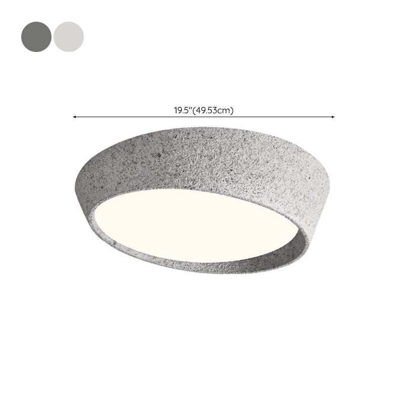 Distressed Finish Flush Mount Iron and Acrylic LED Industrial Ceiling Flush in Grey