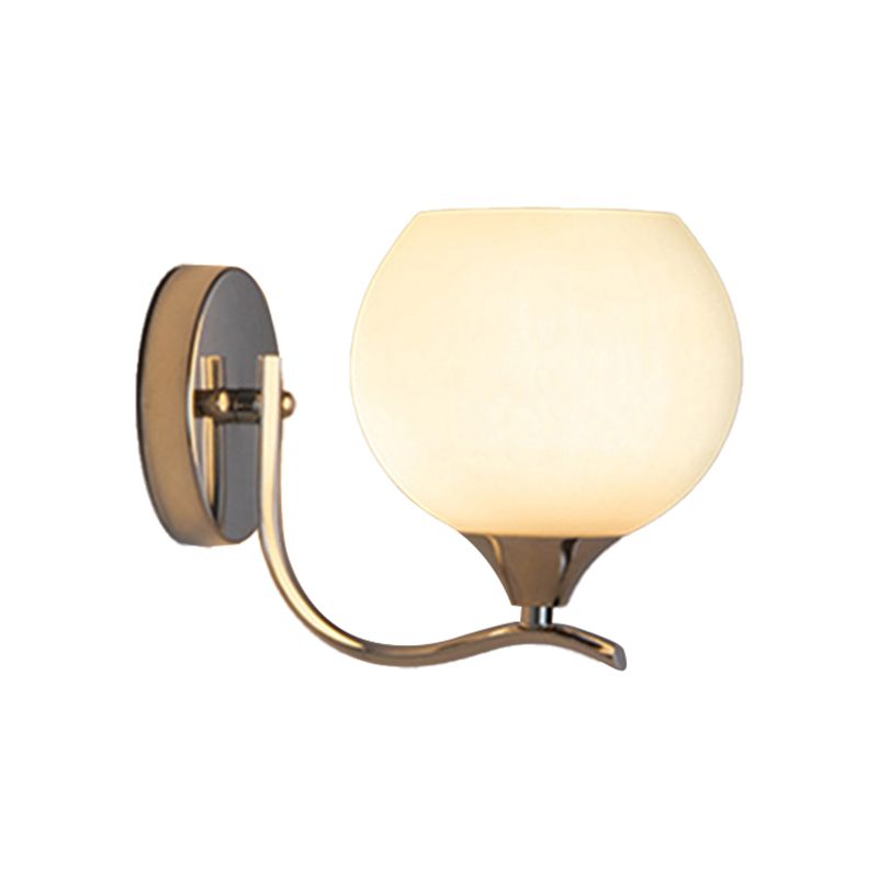 Modernism 1/2-Light Chrome Vanity Light Glass Shaded Bath Bar