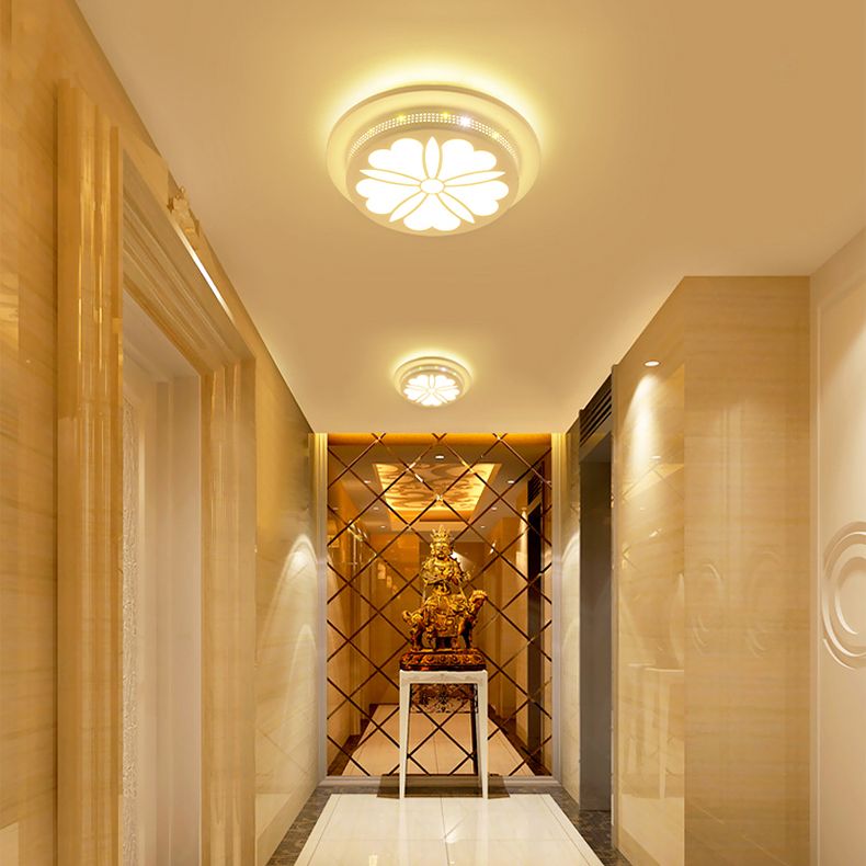 Art Deco Flush Mount Ceiling Light Circular Acrylic Ceiling Lamp for Hallway