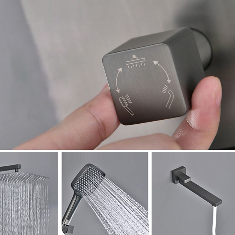 Modern Shower Combo Brass Adjustable Shower Head Temperature Control Shower System