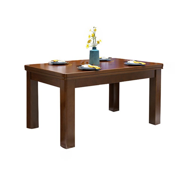 Mid-Century Modern Rectangle Dining Table Solid Wood Dining Table with 4 Legs