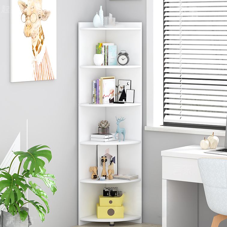 Modern Engineered Wood Bookshelf Corner Book Shelf for Living Room