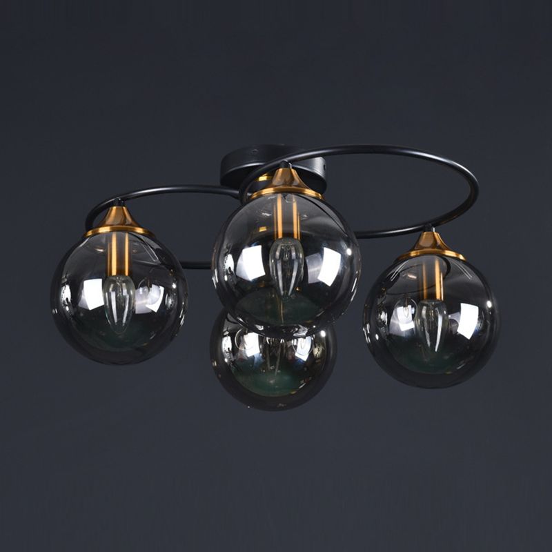 Contemporary Globe Flush Light Fixture Glass Flush Mount Ceiling Fixture