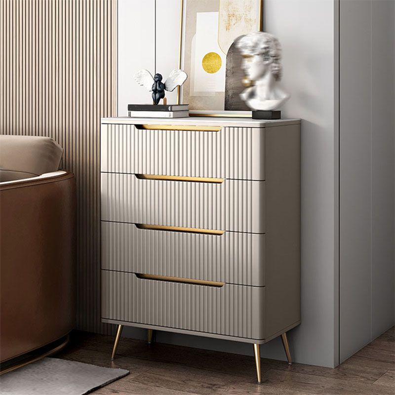 15.6-inch Width Glam Storage Chest Stone Dresser with 4/5 Drawers