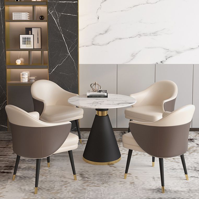 Glam 1/2/5 Pieces Dining Set Round Shape Sintered Stone Dining Table Set