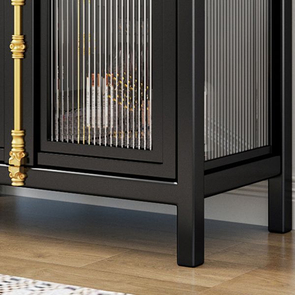 Glass Doors 36"H Kitchen Server Metal Buffet Server for Living Room