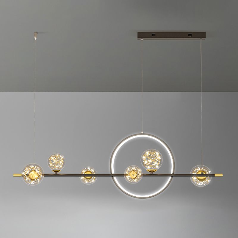 Spherical Shape Island Pendants Contemporary Metal 7 Light Light Hanging Lights