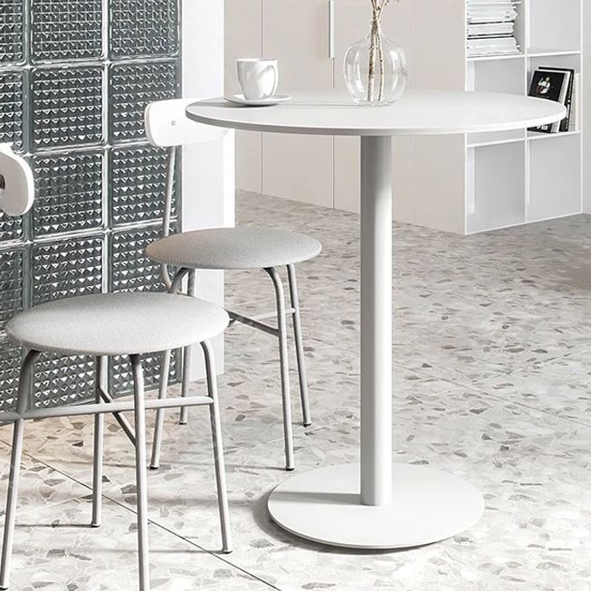 Round Pedestal Dinette Table Simplicity Style Dining Site Table for Home Use
