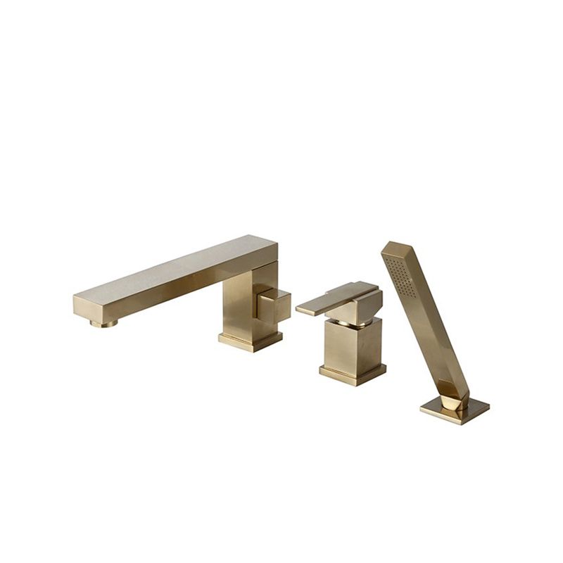 Contemporary Deck Mounted Roman Metal Tub Faucet Low Arc Roman Tub Faucet Set