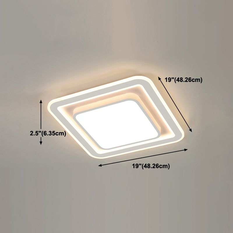 Plafonnier encastré de forme géométrique en métal, éclairage encastré moderne à 1 lumière en blanc