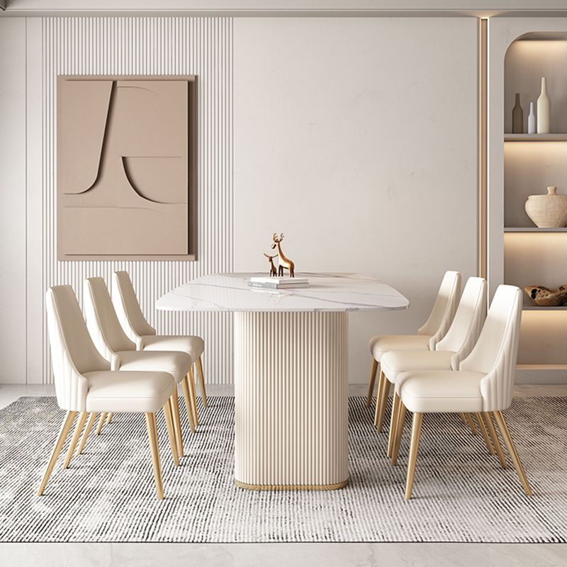 Nordic 1/4/5/7 Pieces Dining Set Stone Wood Dining Table for Dining Room