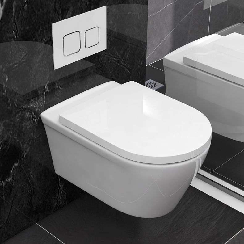 Modern Siphon Jet Toilet Bowl Wall Mount Flush Toilet with Seat for Bathroom