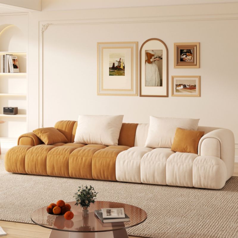 Scandinavian Recessed Arm Sofa 28.7" H Blocks Sofa with Pillows
