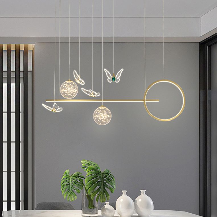 Modern Pendant Lighting Geometric Chandelier Light Metal 8 Light Island Lighting