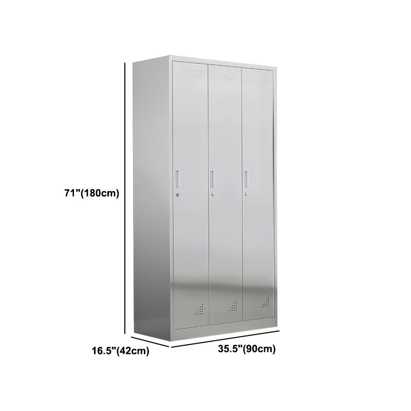 Metal Industrial Cabinet with Hinged Door Gray Steel Storage Cabinet for Bathroom