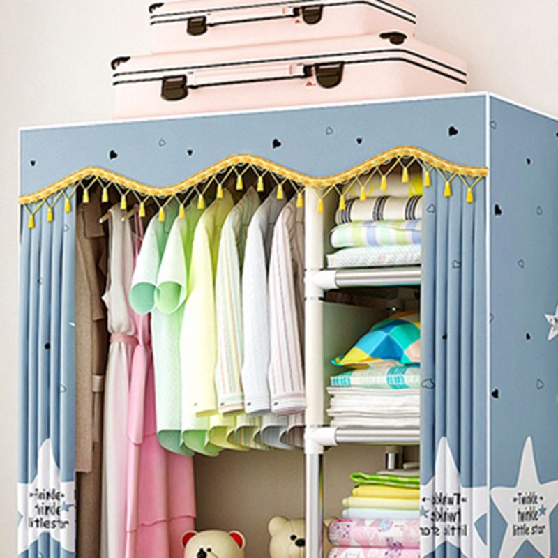 Rectangular Metal Wardrobe Industrial Style Simple Bedroom Wardrobe Closet