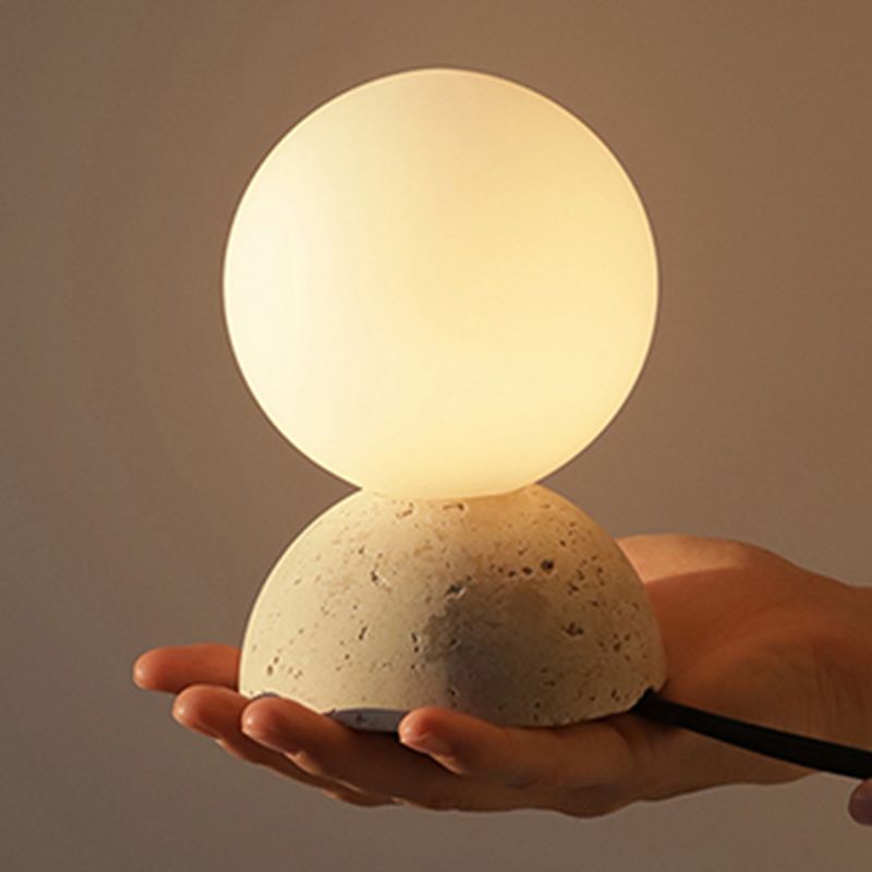 Modern Nordic Macaron Flush Mount Marble Globe Ceiling Light with Frosted Glass Shade