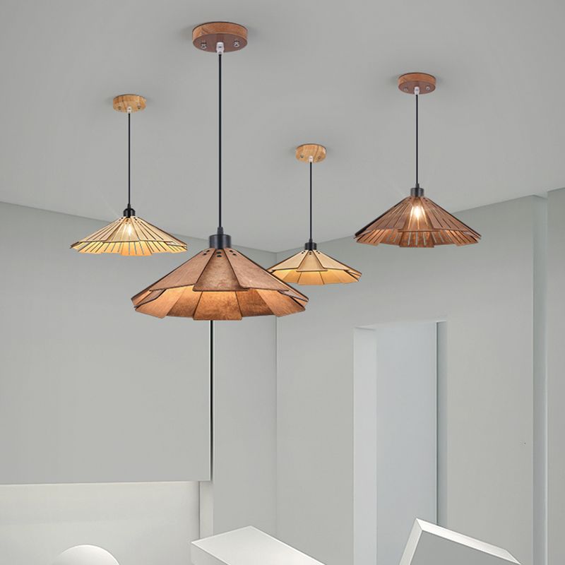 Moderne stijl geometrische down verlichting hout 1 lichte hangende lamp voor eetkamer