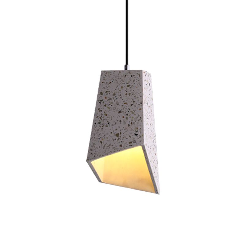 Geometric Hanging Light Fixture Nordic Terrazzo 1 Head White/Black/Red Ceiling Pendant Lamp for Coffee Shop