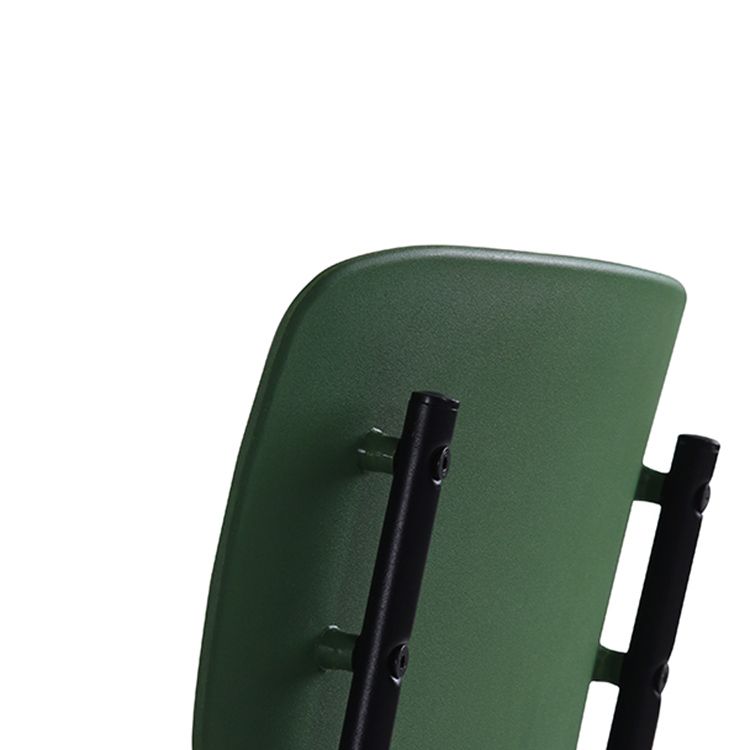 Industrial Dining Armless Chairs Plastic Open Back Side Chair with Metal Legs