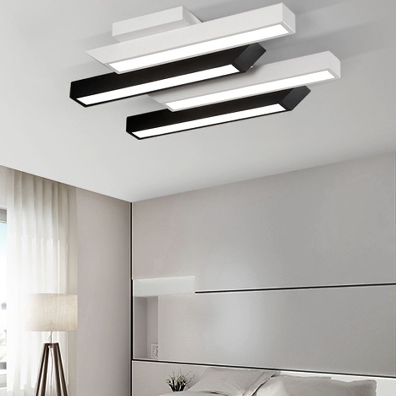 Luminaire de plafond encastré à plusieurs têtes, plafonnier LED contemporain
