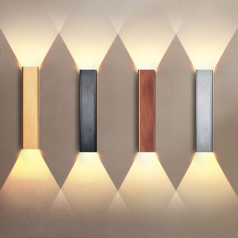 2 Lights Metal Wall Light Modern Style Square Shape Wall Mount Light Fixture