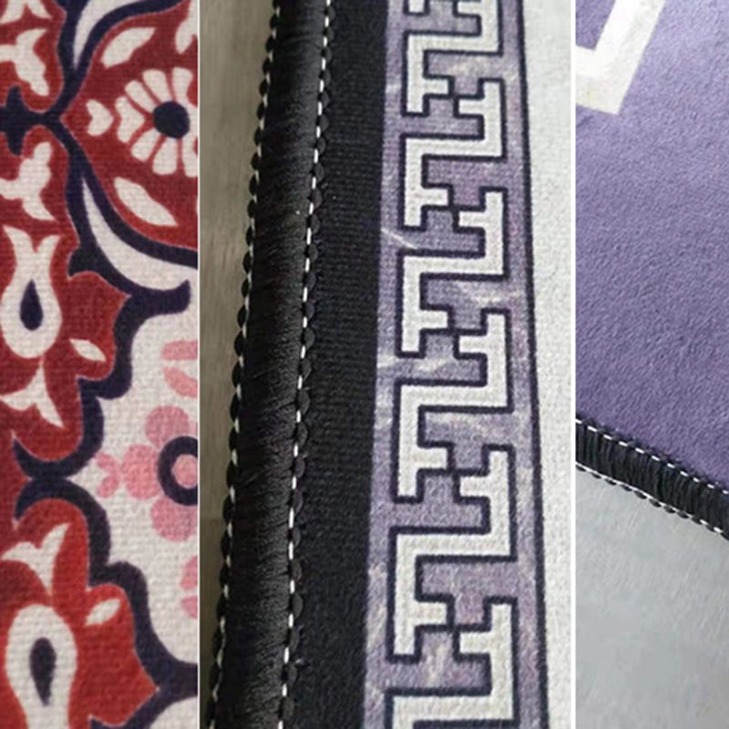 Modern Dark Brown Rug Polyester Contrast Color Rug Washable Rug for Drawing Room