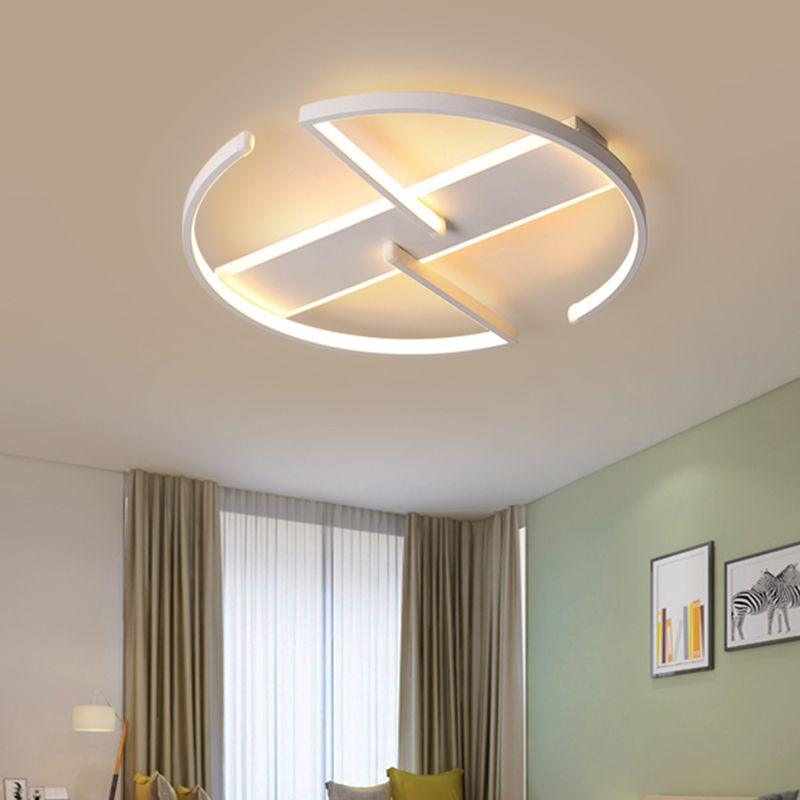 Acrylic Symmetric Circular LED Flush Mount Modernist 16"/19.5" Wide White Ceiling Mounted Fixture for Bedroom