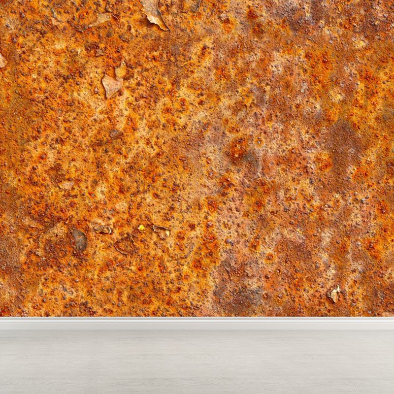 Full Size Rusting Metal Mural House Interior Abstract Wall Decor in Dark Color, Waterproof