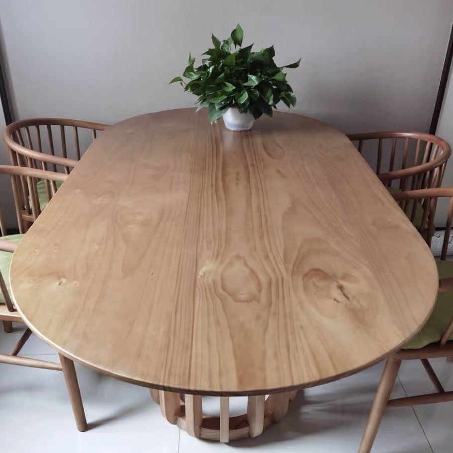 Mesa de comedor de madera sólida Mesa de pedestal de simplicidad para el comedor