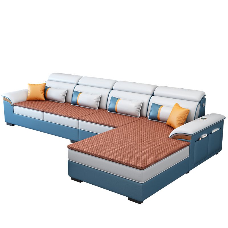 Storage Cushion Back 4-Seater L-Shape Sectional Sofa with Chaise