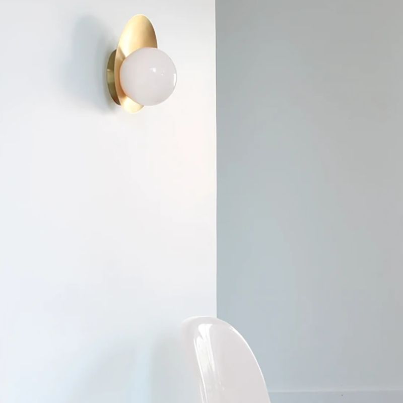 Round Shape Glass Vanity Lamp Modern Style 1 Light Vanity Light Fixture