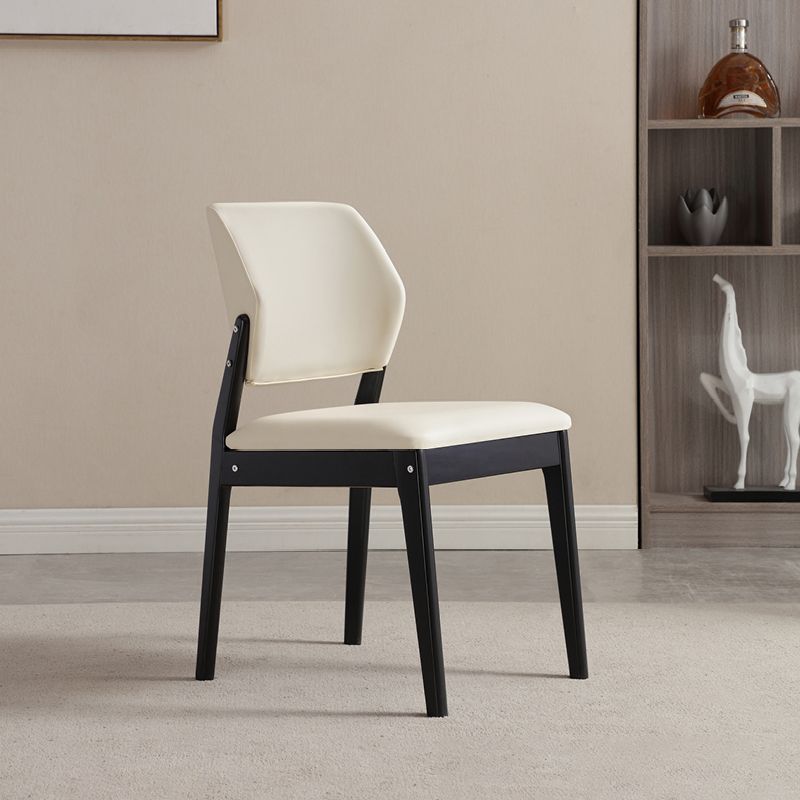 Upholstered Kitchen Side Chair Modern Style Open Back Armless Chair